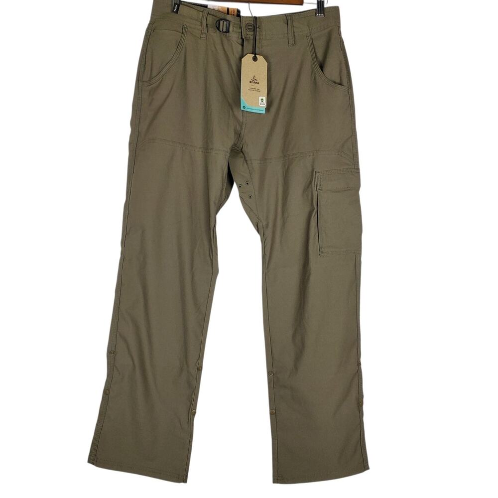 NEW prAna Stretch Zion Pant II Mens 31x30 Relaxed Fit Straight Leg Slate Green